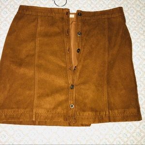 Hollister brown suede skirt